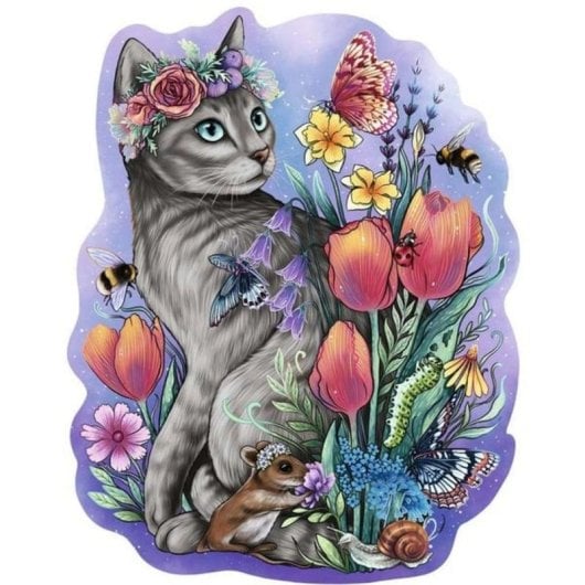 Puzzle en bois Ravensburger Chat de printemps 150 pièces