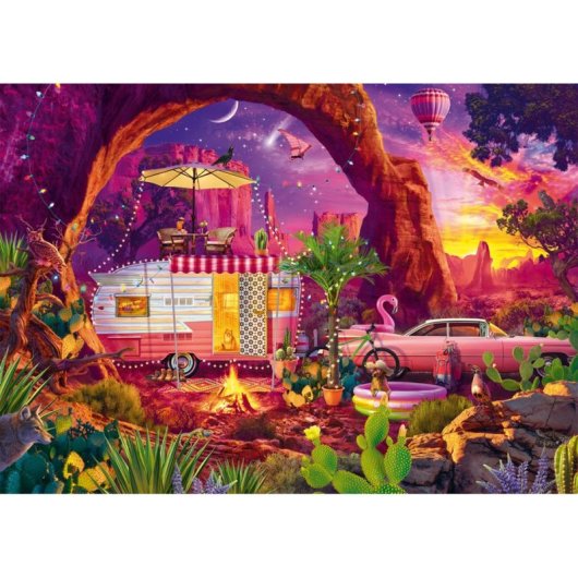 Puzzle Schmidt Spiele 1000 pièces Jeff Haynie Paradis de camping dans le désert