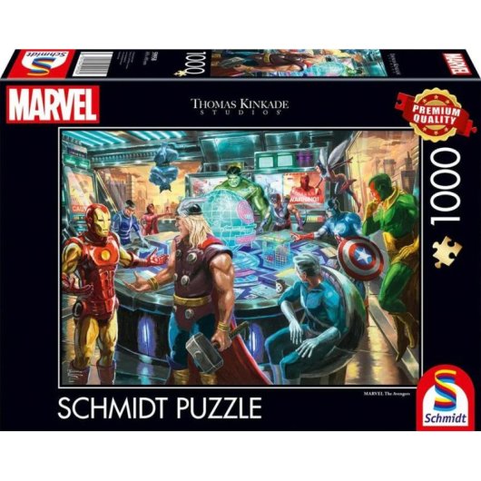 Puzzle 1000 peças Schmidt Spiele Thomas Kinkade Studios Marvel Os Vingadores