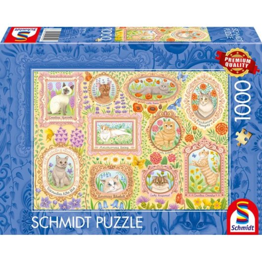 Puzzle Schmidt Spiele 1000 pièces Chats nobles en splendeur florale