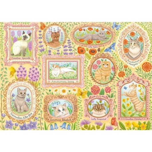 Puzzle Schmidt Spiele 1000 pièces Chats nobles en splendeur florale