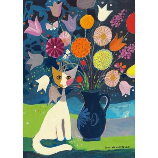 Puzzle 1000 pièces Schmidt Spiele Arte Rosina Wachtmeister Gato blanco