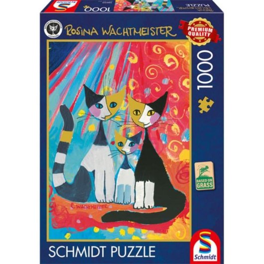 Puzzle 1000 pièces Schmidt Spiele Rosina Wachtmeister Famille de chats heureux