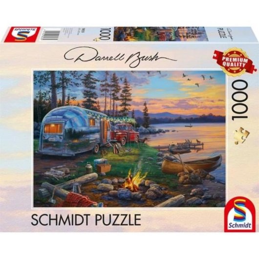 Puzzle 1000 pièces Schmidt Spiele Idylle de camping au bord du lac
