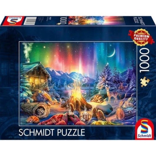 Puzzle Schmidt Spiele 1000 pièces Feu de camp sous le ciel étoilé