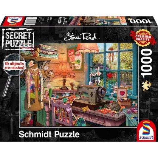 Puzzle 1000 pièces Steve Read Schmidt Spiele Secret Puzzles Motif salle de couture