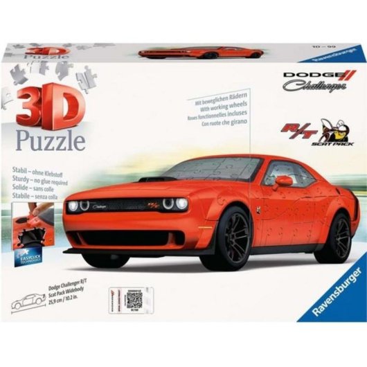 Puzzle 3D Ravensburger Dodge Challenger R/T Scat Pack Widebody 108 pezzi