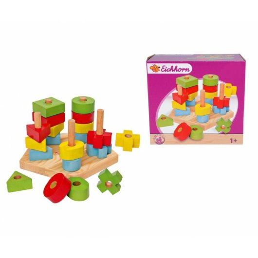 Gioco di abilità Eichhorn Stacking Board in legno 21 pezzi