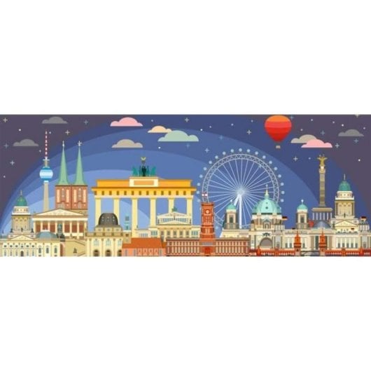 Puzzle Panorama Ravensburger Notte a Berlino 1000 pezzi