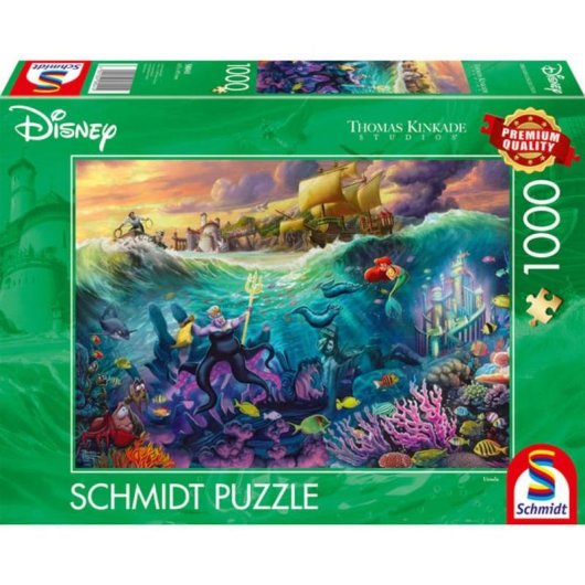Puzzle 1000 peças Disney A Pequena Sereia Thomas Kinkade Studios