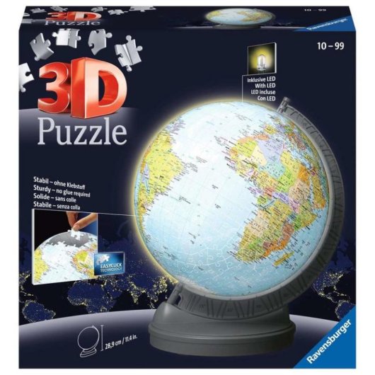 Puzzle 3D Ravensburger Globo con luce 540 pezzi