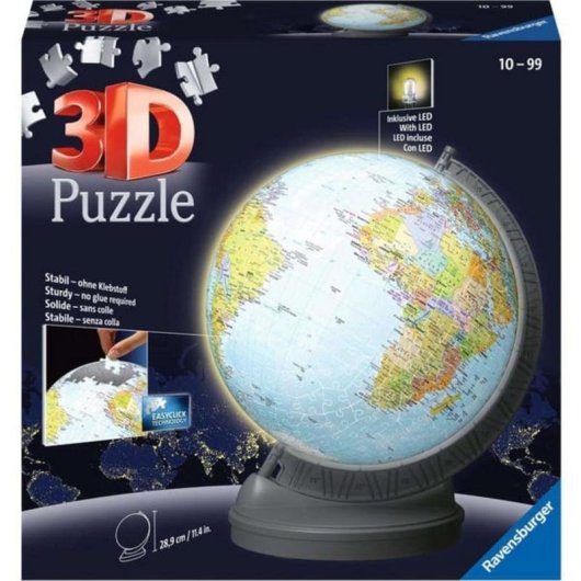 Puzzle 3D Ravensburger Globo con luce 540 pezzi