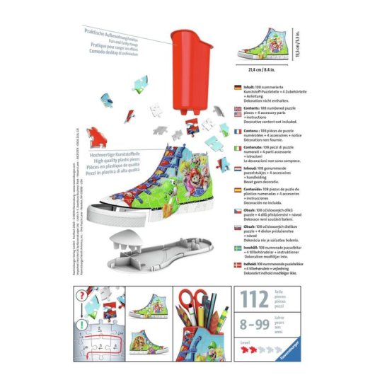 Puzzle 3D Ravensburger Zapatilla Super Mario 108 pezzi