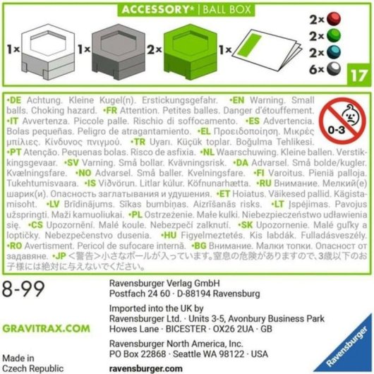 Caja de Bolas GraviTrax Ravensburger Accesorio Ferrocarril Multicolor
