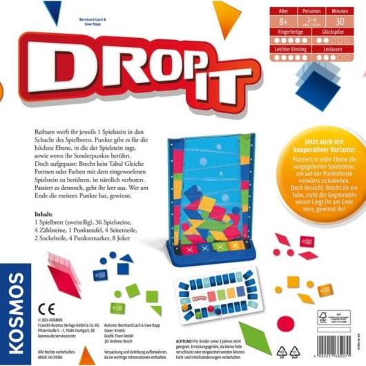 Juego de mesa Kosmos Drop It! familiar 30 min 1-4 jugadores