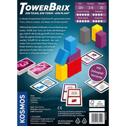 Jeu de société Kosmos TowerBrix familial et coopératif 1-6 joueurs