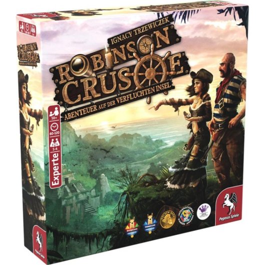 Jeu de plateau Pegasus Robinson Crusoe, coopératif, familial, 1-4 joueurs