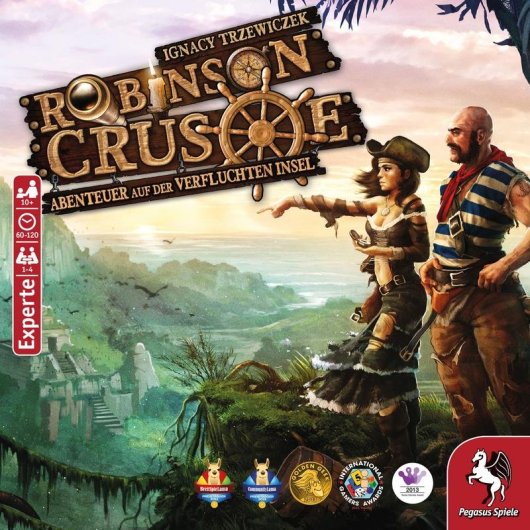 Jeu de plateau Pegasus Robinson Crusoe, coopératif, familial, 1-4 joueurs