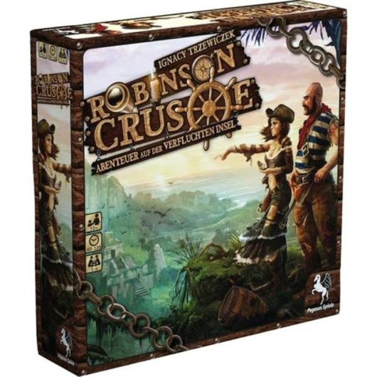 Jeu de plateau Pegasus Robinson Crusoe, coopératif, familial, 1-4 joueurs