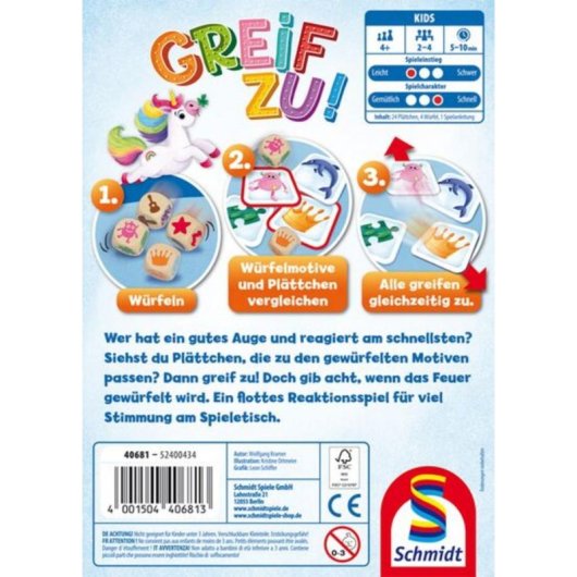Jeu de cartes Schmidt Spiele ¡Atrapa! pour enfants à partir de 4 ans