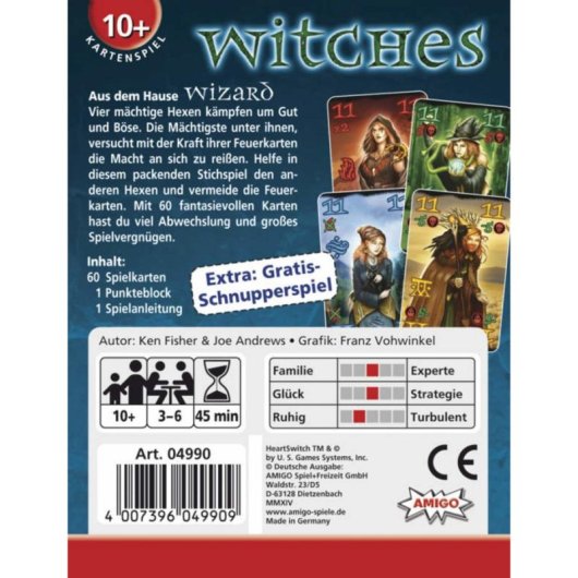 Jeu de cartes Amigo Witches Multijoueur 3-6 joueurs 45 min
