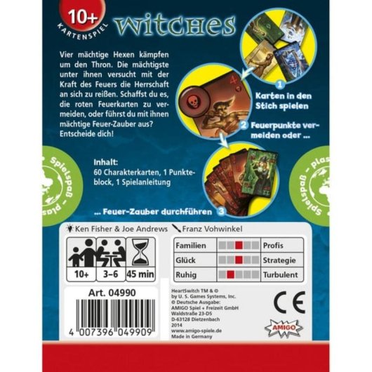 Jeu de cartes Amigo Witches Multijoueur 3-6 joueurs 45 min