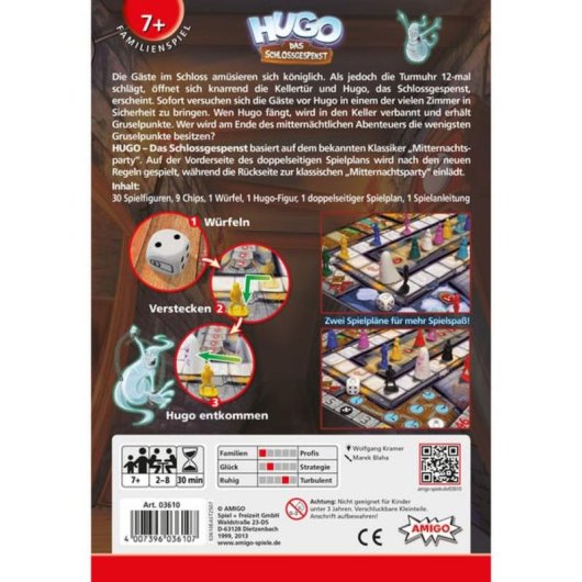 Gioco da tavolo Amigo HUGO - Il fantasma del castello, familiare, 2-8 giocatori