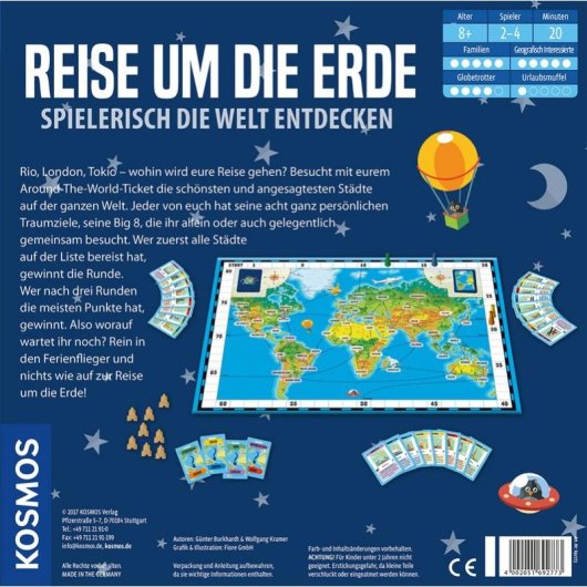 Jeu de société KOSMOS Reise um die Erde Découvrez le monde en jouant