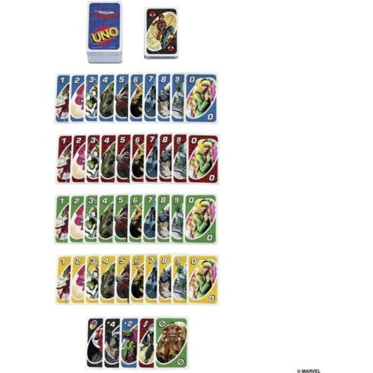 Jogo de cartas UNO The Amazing Spider-Man Mattel