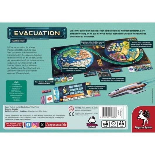 Juego de mesa Evacuation Pegasus 56260G Estrategia 1-4 jugadores 12 años
