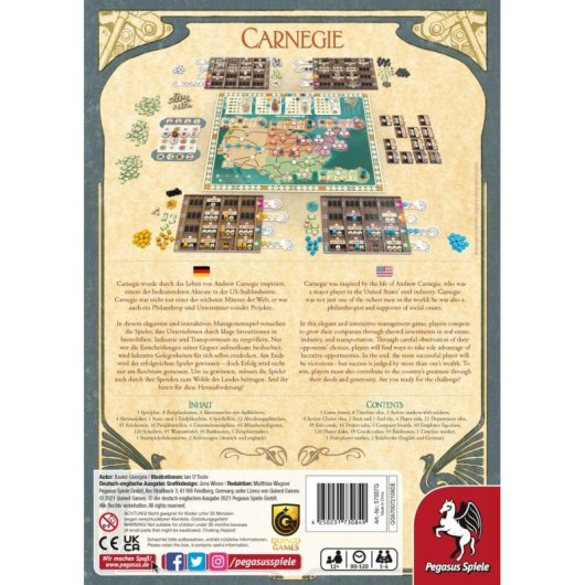 Jeu de société Pegasus Carnegie Simulation économique 12 ans 90 min