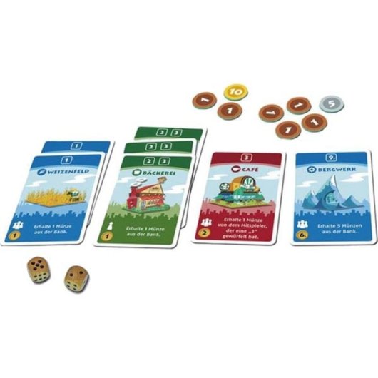Juego de mesa KOSMOS Machi Koro, simulación económica para 2-4 jugadores