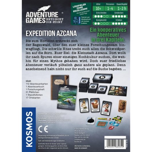 Jeu de société KOSMOS Expedition Azcana Aventures coopératives 1-4 joueurs