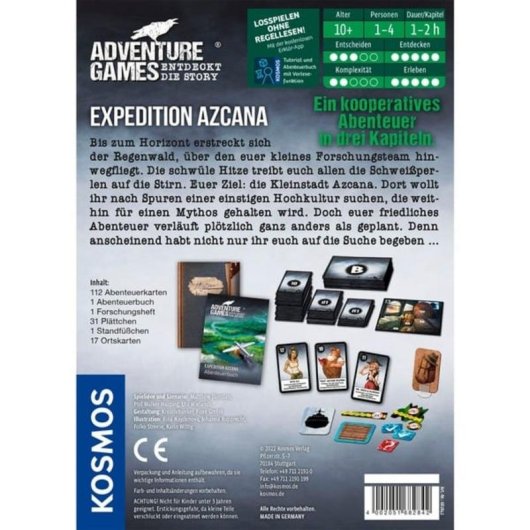 Jeu de société KOSMOS Expedition Azcana Aventures coopératives 1-4 joueurs