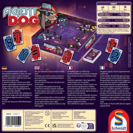 Juego de mesa Schmidt Spiele Agent DOG Estrategia 2-4 jugadores 45 min
