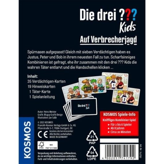 Jeu de cartes détective Kosmos 74179 2-6 joueurs 8 ans