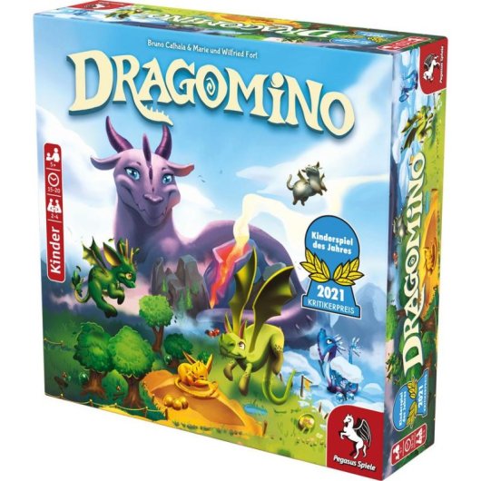 Jeu de société Pegasus Dragomino Kinderspiel interprétation de rôle familial