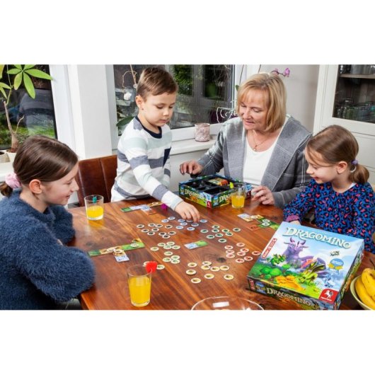 Jeu de société Pegasus Dragomino Kinderspiel interprétation de rôle familial