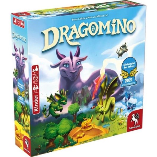 Jeu de société Pegasus Dragomino Kinderspiel interprétation de rôle familial