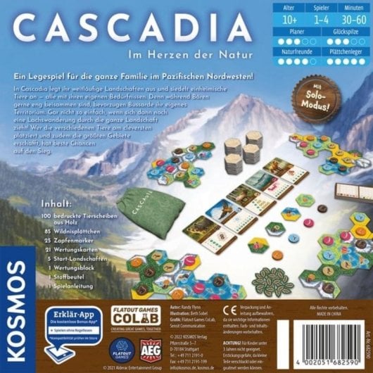Jeu de cartes Kosmos Cascadia, familial et stratégique pour 1 à 4 joueurs