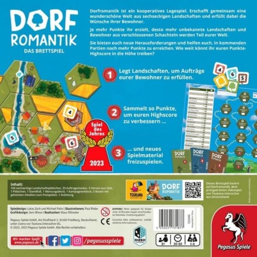 Juego de mesa Pegasus Dorfromantik - Das Brettspiel Estrategia Familiar 1-6 jugadores