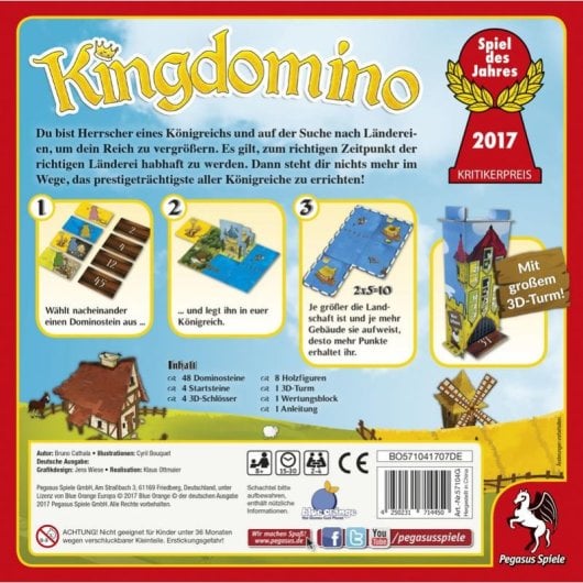 Jeu de société Pegasus Kingdomino Stratégie Famille 2-4 joueurs 8 ans