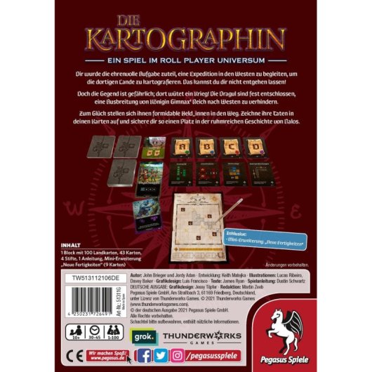 Jeu de société Pegasus Die Kartographin Aventure familiale