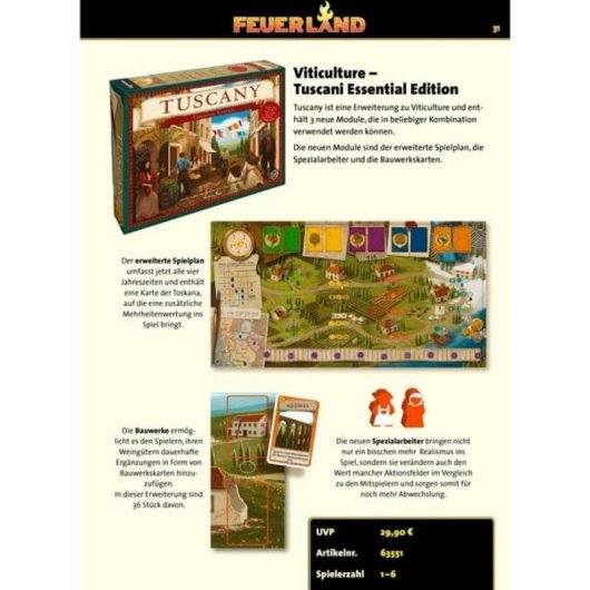 Jeu de société Pegasus Viticulture Tuscany Essential Edition