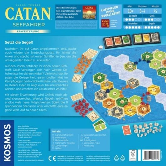 Juego de Cartas Kosmos Navegantes de Catan, Estrategia, 3-4 Jugadores, 10+ Años