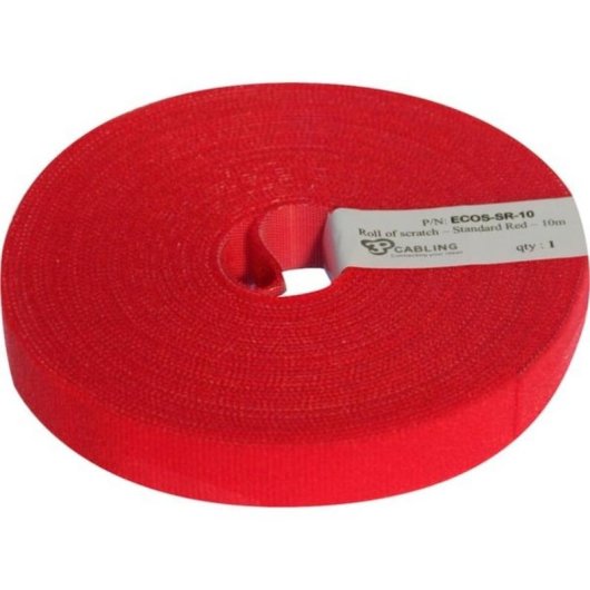 Abrazadera pour câble PatchSee ECO-Scratch Rouge 19 mm 10 m