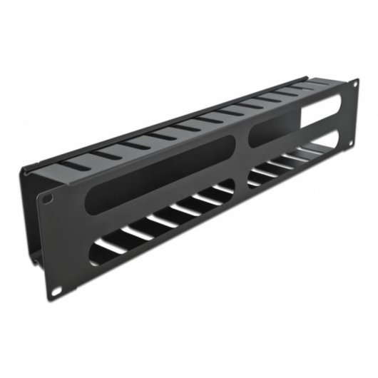 Panneau de gestion de câbles DeLOCK 19" 2U noir avec 4 ouvertures