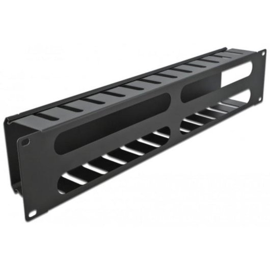 Panneau de gestion de câbles DeLOCK 19" 2U noir avec 4 ouvertures