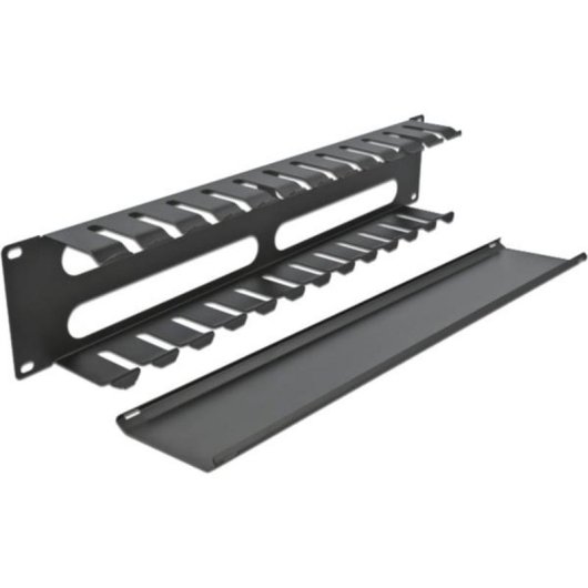 Panneau de gestion de câbles DeLOCK 19" 2U noir avec 4 ouvertures