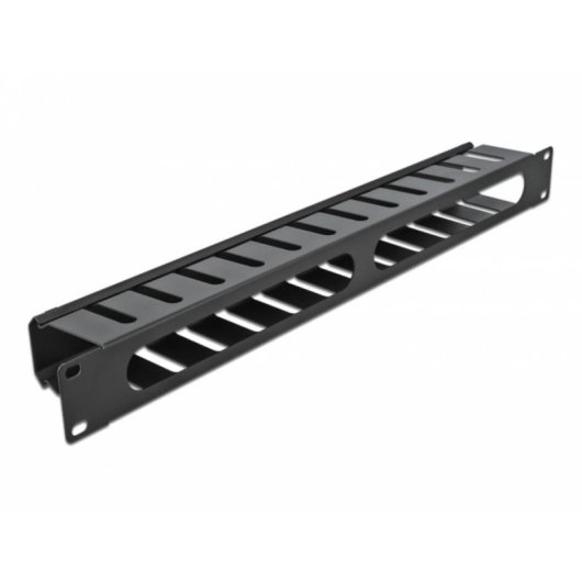 Panneau de gestion de câbles DeLOCK 19" 1U noir avec 2 ouvertures